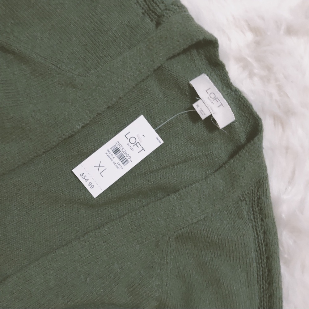 LOFT Stitched Sleeve Open Cardigan